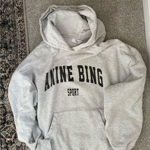 Anine Bing Light Gray Sport Hoodie